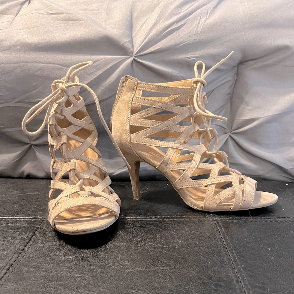 Lace-Up High Heels